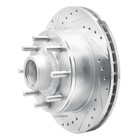 R1 Concepts R1 95-04 Ford E-250 Econoline Front Left Drilled & Slotted Silver Brake Rotor