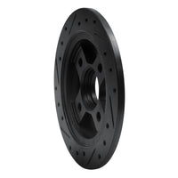 R1 Concepts R1 86-89 Acura Integra Rear Right Drilled & Slotted Black Brake Rotor