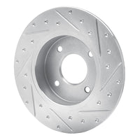 R1 Concepts R1 04-06 Nissan Sentra Rear Left Drilled & Slotted Silver Brake Rotor