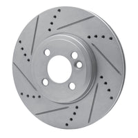 R1 Concepts R1 07-15 Mini Cooper (Excl Clubman) Front Left Drilled & Slotted Silver Brake Rotor