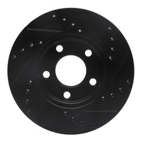 R1 Concepts R1 94-04 Ford Mustang Front Left Drilled & Slotted Black Brake Rotor