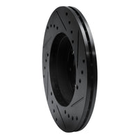 R1 Concepts R1 86-91 Acura Integra Front Left Drilled & Slotted Black Brake Rotor