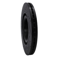 R1 Concepts R1 04-09 Audi S4 Front Right Drilled & Slotted Black Brake Rotor