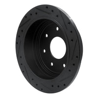R1 Concepts R1 97-04 Ford F-150 4WD Rear Left Drilled & Slotted Black Brake Rotor