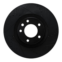 R1 Concepts R1 2011-2018 Porsche Cayenne Left Front Drilled & Slotted Black Brake Rotor