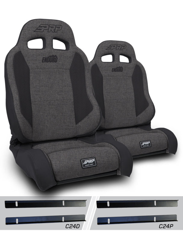 PRP Seats PRP 03-06 Jeep Wrangler TJ Enduro Elite Suspension Seat Trek Edition - Gray (Pair)