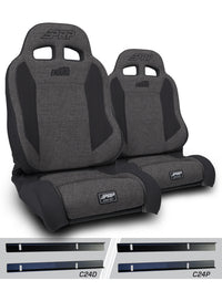 PRP Seats PRP 03-06 Jeep Wrangler TJ Enduro Elite Suspension Seat Trek Edition - Gray (Pair)