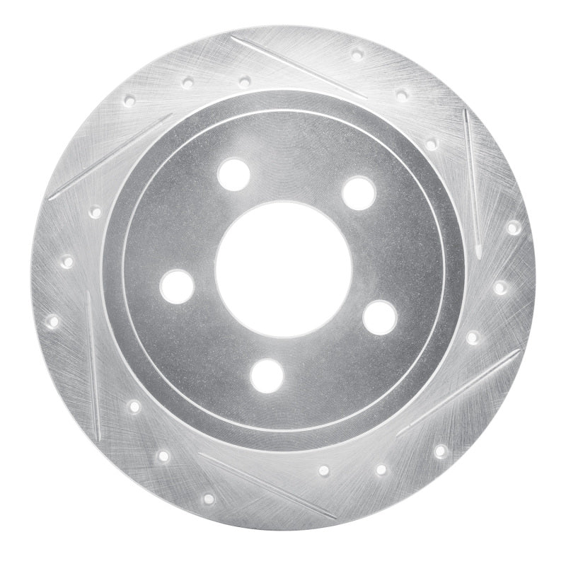 R1 Concepts R1 03-07 Jeep Liberty Rear Right Drilled & Slotted Silver Brake Rotor