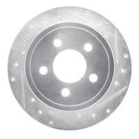R1 Concepts R1 03-07 Jeep Liberty Rear Right Drilled & Slotted Silver Brake Rotor