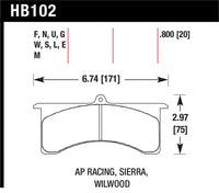 Hawk Performance Hawk AP Racing 6 / Wilwood DTC-30 Brake Pads