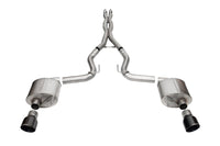 CORSA Performance Corsa 24+ Ford MustangGT Sport Cat-Back Ex.Sys 3.0in Dual Rear Exit w/4.5in Blk PVD Pro Series Tips