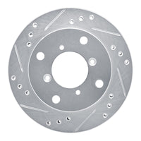 R1 Concepts R1 89-01 Chevrolet Metro Front Left Drilled & Slotted Silver Brake Rotor