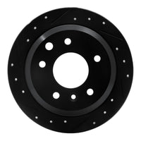 R1 Concepts R1 86-89 Jaguar Vanden Plas Rear Left Drilled & Slotted Black Brake Rotor