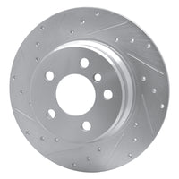 R1 Concepts R1 00-06 BMW X5 Rear Left Drilled & Slotted Silver Brake Rotor