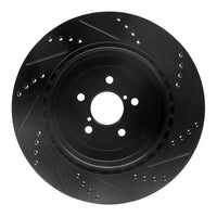 R1 Concepts R1 03-04 Subaru Impreza Rear Left Drilled & Slotted Black Brake Rotor