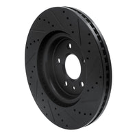 R1 Concepts R1 11-19 Ford Flex Front Left Drilled & Slotted Black Brake Rotor