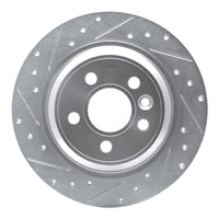 R1 Concepts R1 07-18 Volvo V60 Cross Country Rear Left Drilled & Slotted Silver Brake Rotor