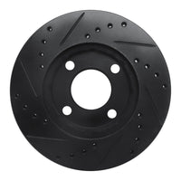 R1 Concepts R1 78-92 Audi 80 Front Right Drilled & Slotted Black Brake Rotor