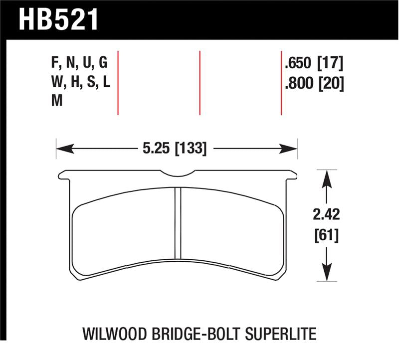 Hawk Performance Hawk Wilwood Superlite 4/6 Forged Thin Race DTC-70 Brake Pads