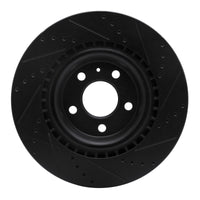 R1 Concepts R1 2008-2025 Audi A6 Allroad Rear Left Drilled & Slotted Black Brake Rotor