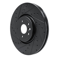 R1 Concepts R1 16-24 Jaguar XF Front Left Drilled & Slotted Black Brake Rotor