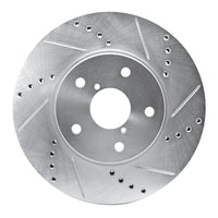 R1 Concepts R1 15-19 Subaru Legacy Front Right Drilled & Slotted Silver Brake Rotor