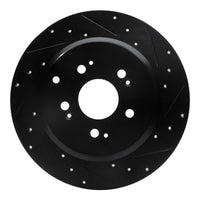 R1 Concepts R1 07-17 Acura MDX Rear Right Drilled & Slotted Black Brake Rotor