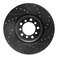 R1 Concepts R1 85-91 Mercedes-Benz 300SE Front Left Drilled & Slotted Black Brake Rotor