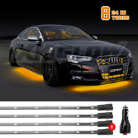 XKGLOW XK Glow Tube Single Color Underglow LED Accent Light Car/Truck Kit Amber - 8x24In