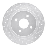R1 Concepts R1 02-04 Ford Focus Rear Right Drilled & Slotted Silver Brake Rotor