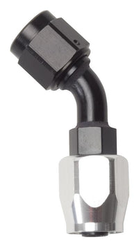 Russell Performance -4 AN Black/Silver 45 Degree Full Flow Hose End