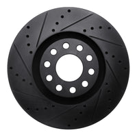 R1 Concepts R1 00-03 Audi A8 Front Left Drilled & Slotted Black Brake Rotor