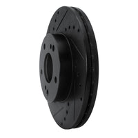 R1 Concepts R1 89-90 Nissan 300ZX Front Left Drilled & Slotted Black Brake Rotor