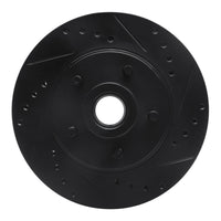 R1 Concepts R1 87-92 Lincoln Continental Front Right Drilled & Slotted Black Brake Rotor
