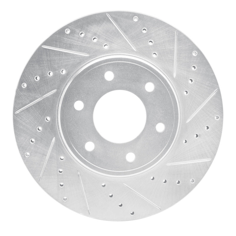 R1 Concepts R1 06-09 Chevrolet Trailblazer Front Right Drilled & Slotted Silver Brake Rotor