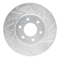 R1 Concepts R1 06-09 Chevrolet Trailblazer Front Right Drilled & Slotted Silver Brake Rotor