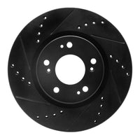 R1 Concepts R1 04-12 Mitsubishi Galant Front Left Drilled & Slotted Black Brake Rotor