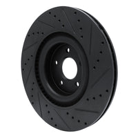 R1 Concepts R1 16-18 Ford Focus Front Left Drilled & Slotted Black Brake Rotor