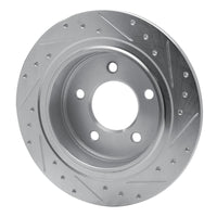 R1 Concepts R1 04-08 Chrysler Pacifica Rear Left Drilled & Slotted Silver Brake Rotor