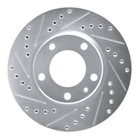 R1 Concepts R1 88-91 BMW M3 Front Left Drilled & Slotted Silver Brake Rotor