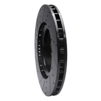 R1 Concepts R1 07-14 Ford Mustang Front Right Drilled & Slotted Black Brake Rotor