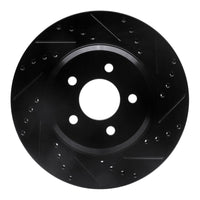 R1 Concepts R1 05-14 Ford Mustang Front Right Drilled & Slotted Black Brake Rotor