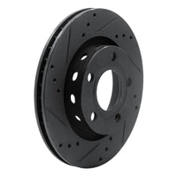 R1 Concepts R1 00-03 Audi A8 Rear Left Drilled & Slotted Black Brake Rotor
