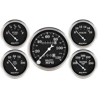 AutoMeter Auto Meter Gauge Kit 5 pc. 3 1/8in & 2 1/16in Mechanical Speedometer Old Tyme Black