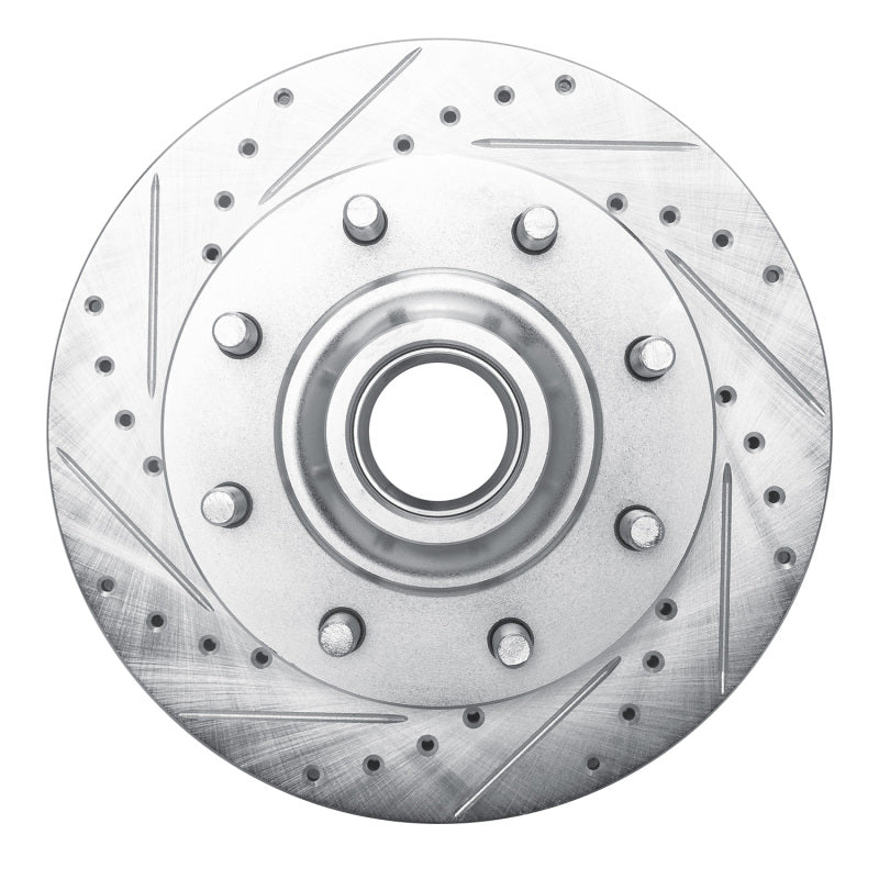 R1 Concepts R1 93-95 Chevrolet G30 Front Left Drilled & Slotted Silver Brake Rotor
