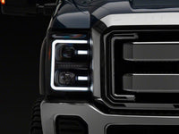 Raxiom 11-16 Ford F-250 Super Duty LED Projector Headlights - Black Housing (Clear Lens)