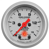 Autometer Ultra-Lite 2-1/16in 15PSI Stepper Motor Fuel Pressure Gauge