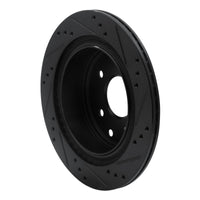 R1 Concepts R1 02-25 Infiniti G35 Rear Left Drilled & Slotted Black Brake Rotor