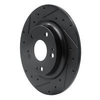R1 Concepts R1 17-20 Honda Civic Sedan Rear Left Drilled & Slotted Black Brake Rotor