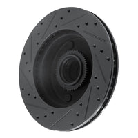 R1 Concepts R1 94-03 Ford E-150 Club Wagon Front Right Drilled & Slotted Black Brake Rotor
